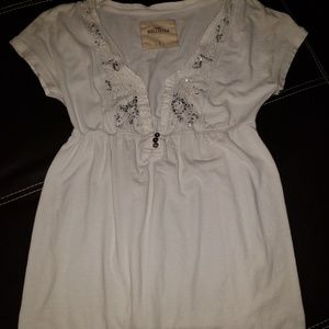 Hollister babydoll shirt with rhinestones